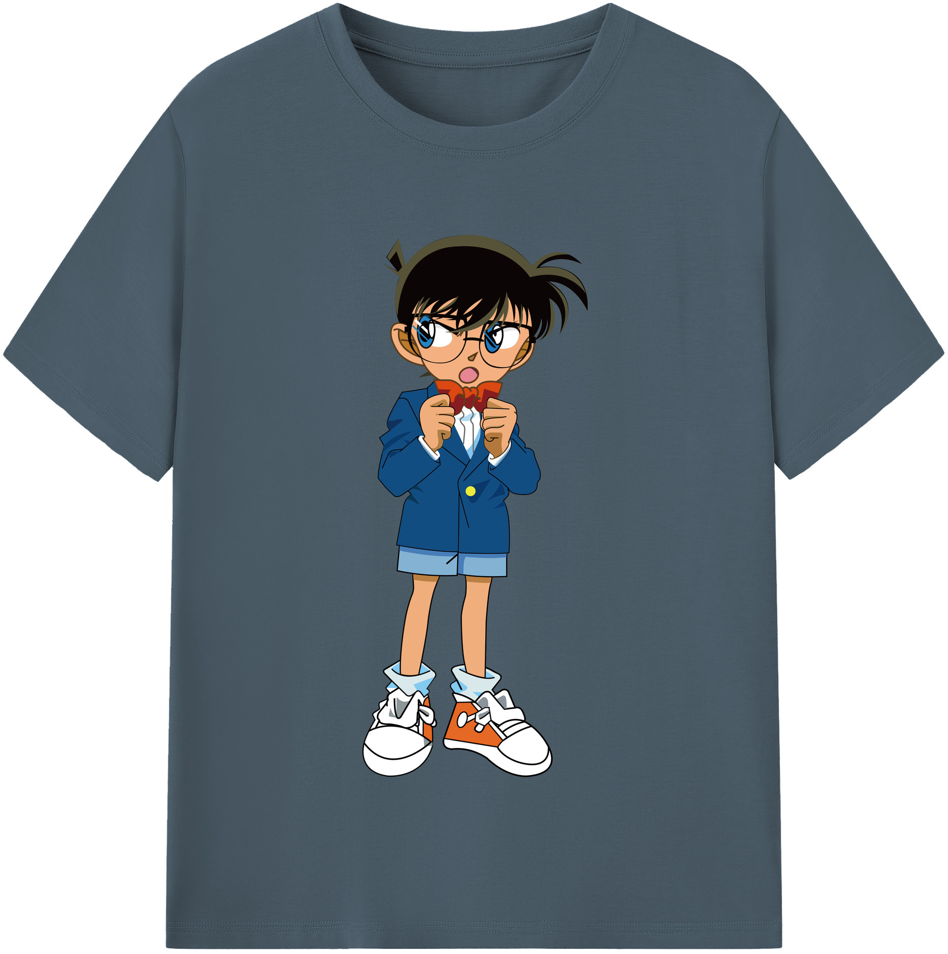 （画像用） 名探偵コナン 江戸川 コナン Detective Conan Conan Edogawa 綿100％半袖Tシャツ（フロントプリント）